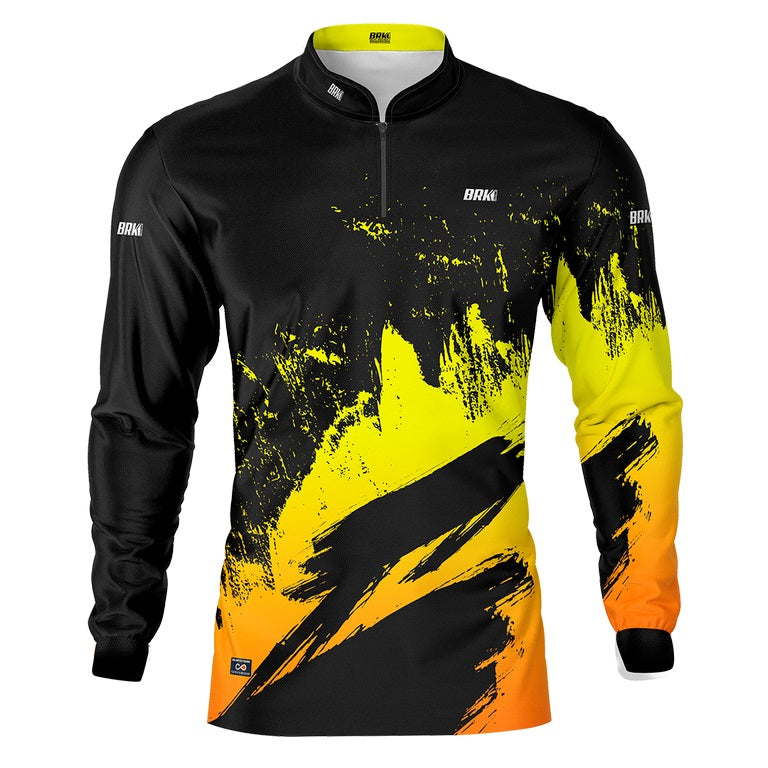 Camisa de Pesca Masculina Brk Yellow Flash com UV50+
