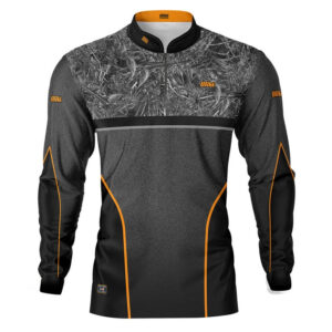 Camisa de Pesca Masculina Brk Gray Camo Orange com UV50+