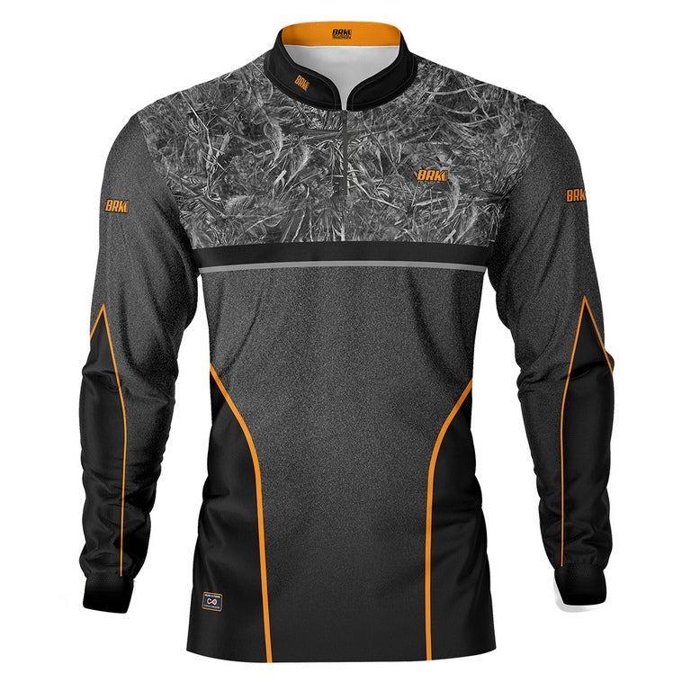 Camisa de Pesca Masculina Brk Gray Camo Orange com UV50+