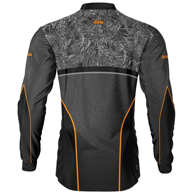 Camisa de Pesca Masculina Brk Gray Camo Orange com UV50+ - Imagem 2
