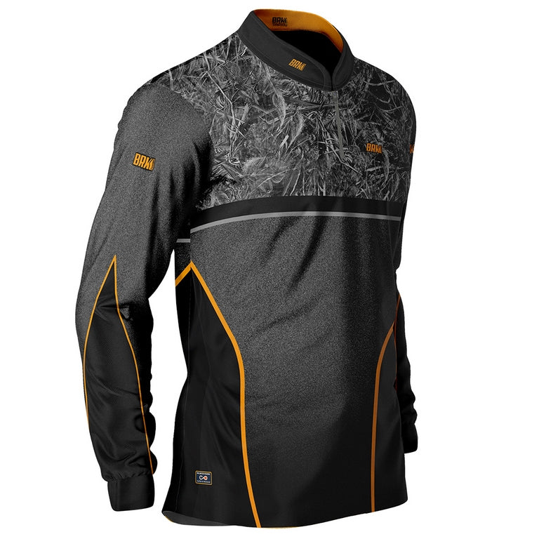 Camisa de Pesca Masculina Brk Gray Camo Orange com UV50+ - Imagem 3