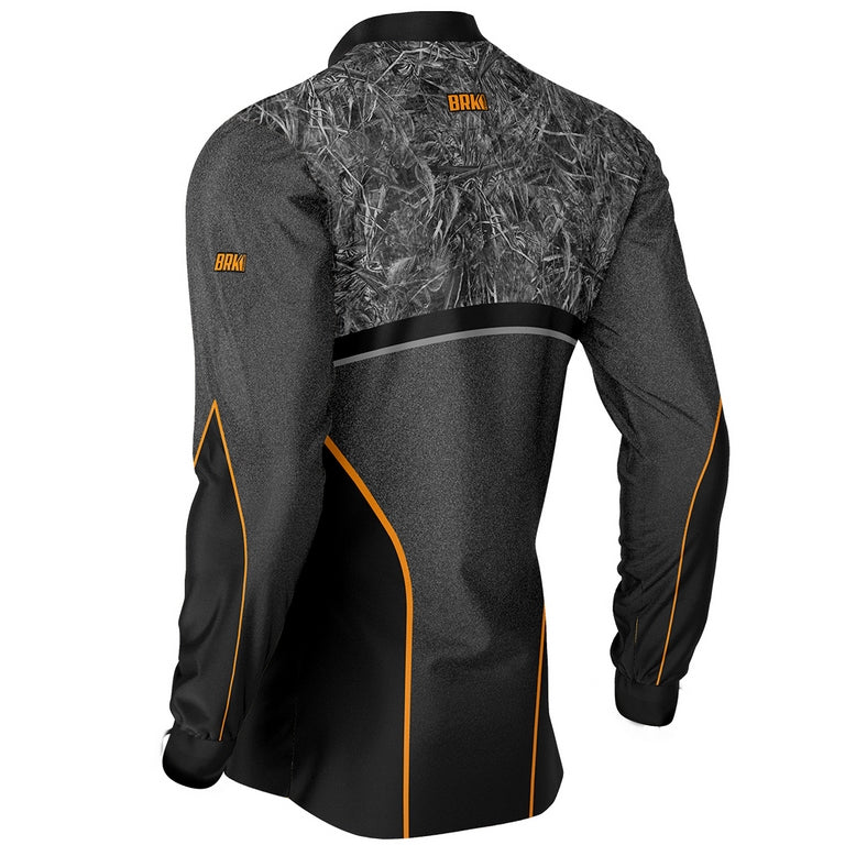 Camisa de Pesca Masculina Brk Gray Camo Orange com UV50+ - Imagem 4