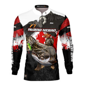 Camisa de Pesca Brk Rubro Negro Traira UV50+
