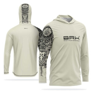 Camisa de Pesca com Capuz Brk Maori Bege com Proteção Solar UV50+