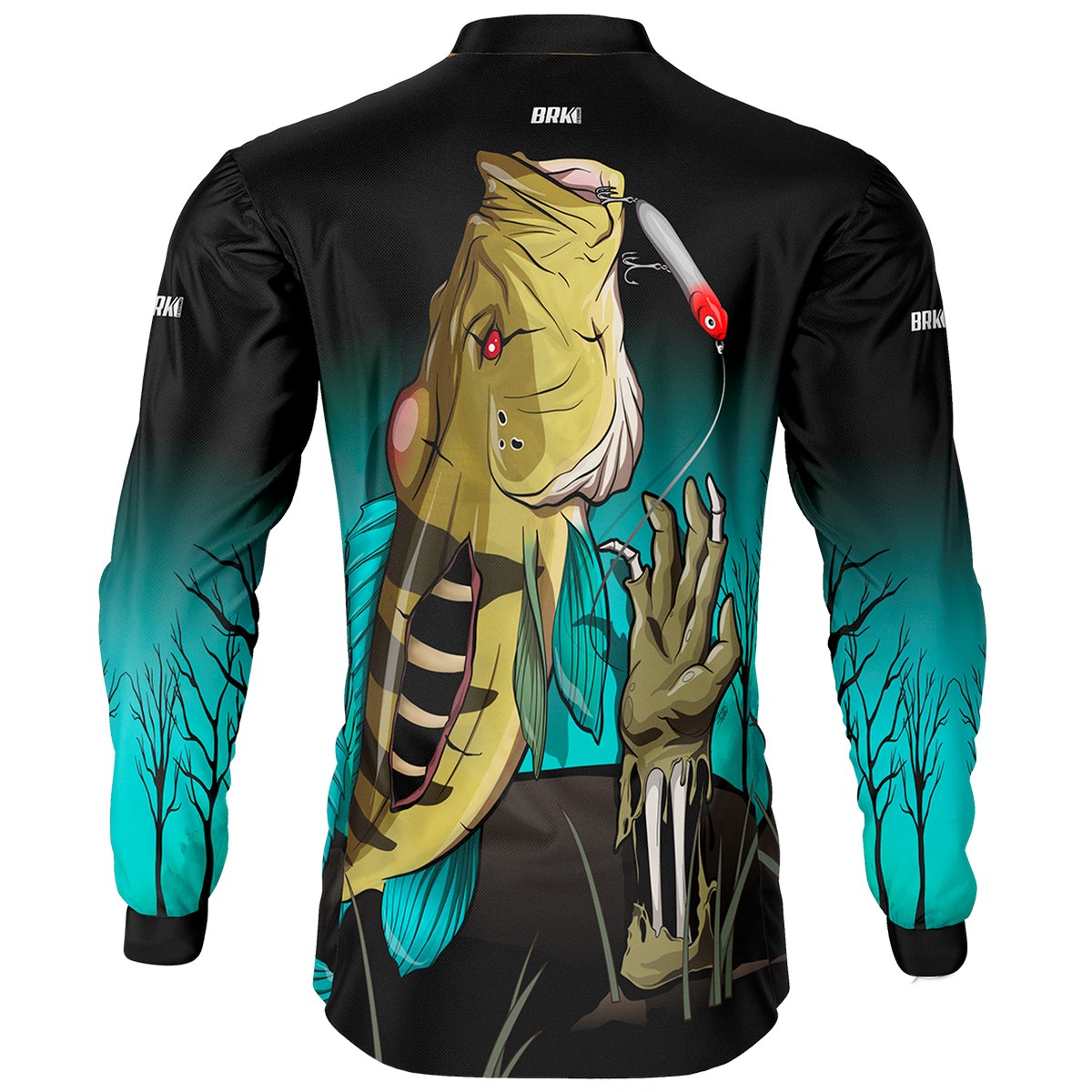 Camisa de Pesca Masculina Brk Halloween Edição Especial Tucuna Zumbi com UV50+ - Imagem 2