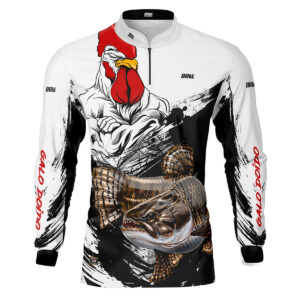 Camisa de Pesca Brk Galo Doido Bicampeão Traíra com UV50+