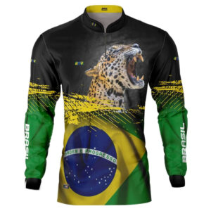 Camisa de Pesca Brasil Onça com Proteção Solar UV50+
