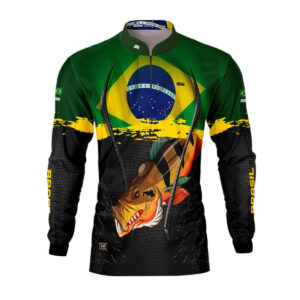 Camisa de Pesca Brk Tucuna Açu Brasil Proteção Solar UV50+