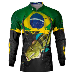Camisa de Pesca Brk Tucuna Brasil com Proteção Solar com UV50+