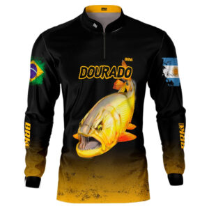 Camisa de Pesca Brk Argentina Brasil Dourado com Proteção Solar UV50+