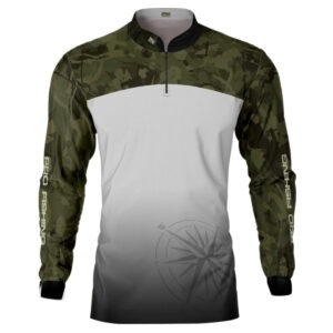 Camisa de Pesca Brk Compass Camuflado Branco com Proteção Solar UV50+