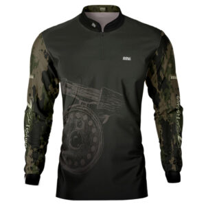 Camisa de Pesca Brk Fly Fishing Carretilha Camuflado com Proteção Solar UV50+