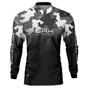 Camisa de Pesca Brk Camuflado Cinza 01 com Proteção Solar UV50+