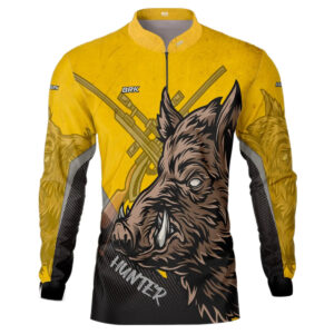 Camisa de Caça Brk Javali Amarelo-Preto com UV50+
