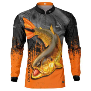 Camisa de Pesca Brk Dourado Laranja com Proteção UV50+