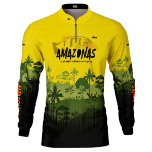 Camisa de Pesca Brk Amarela Amazonas com UV50+