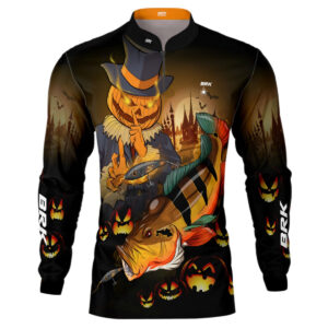 Camisa de Pesca Brk Halloween Pumpkin Tucuna Açu com UV50+