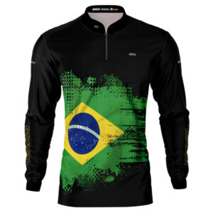 Camisa de Pesca Brk Preta Brasil com UV50+