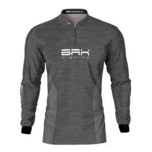 Camisa de Pesca Brk Fishing Cinza Mesclado com UV50+