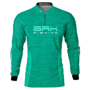 Camisa de Pesca Brk Fishing Verde Água Mesclado com UV50+