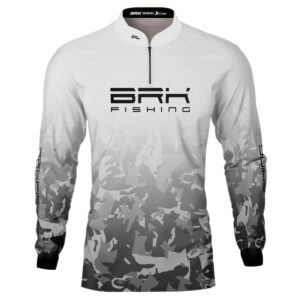 Camisa de Pesca Branca Brk Em Busca da Prateada com UV50+