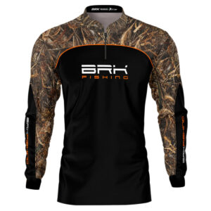 Camisa de Pesca Brk Preta Real Tree com Proteção UV50+