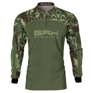 Camisa de Pesca Brk Verde Militar com Proteção UV50+