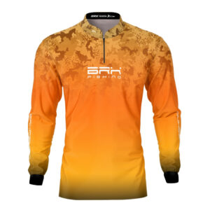Camisa de Pesca Brk Laranja Camuflado com Proteção UV50+