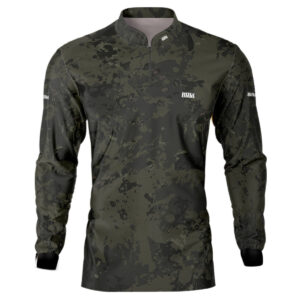 Camisa de Pesca Brk Camuflada Preta com UV50+