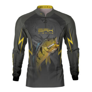 Camisa de Pesca Brk Cinza Tucunaré Vazorelli com UV50+