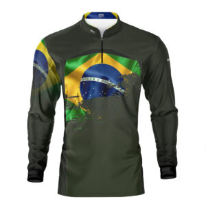 Camisa Agro Brk Brasil Verde Oliva com Proteção Solar UV50+