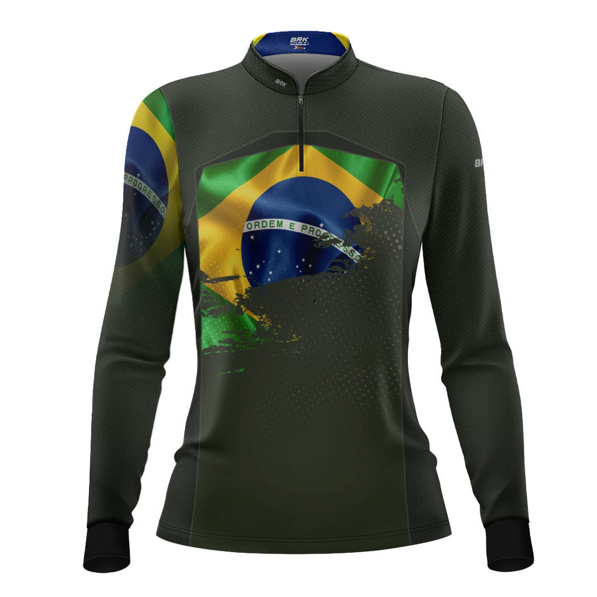 Camisa Agro Feminina Brk Brasil Verde Oliva com Proteção Solar UV50+ - Imagem 5