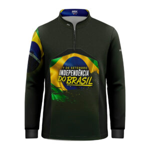 Camisa Agro Infantil Brk Independência do Brasil Verde Oliva com Proteção Solar UV50+