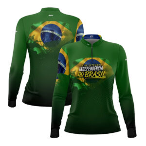 Camisa Agro Feminina Brk Independência Brasil com Proteção Solar UV50+