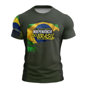 Camiseta de Pesca Brk Brasil Verde Oliva com com Proteção Solar UV50+