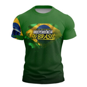 Camiseta de Pesca Brk Independência Brasil Verde com com Proteção Solar UV50+