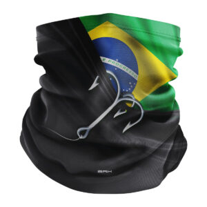Bandana Balaclava Tubeneck Brk Cinza Garateia Bandeira do Brasil com Proteção UV50