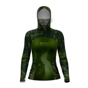 Camisa FusionX Brk Feminino Rio Amazonas e Camo com Capuz e Proteção UV50+