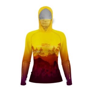 Camisa FusionX Brk Feminino Por do Sol Mata Clara com Capuz e Proteção UV50+