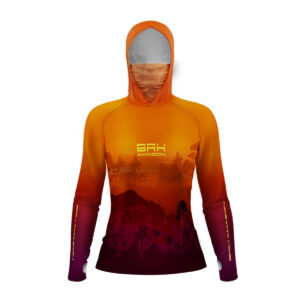 Camisa FusionX Brk Amazon Feminino Por do Sol Mata com Capuz e Proteção UV50+