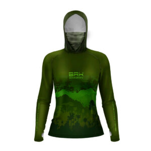 Camisa FusionX Brk Amazon Feminino Mata Verde com Capuz e Proteção UV50+