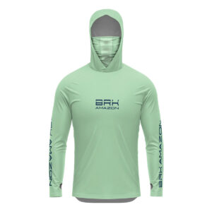 Camisa FusionX Brk Tucunaré Clean Verde Claro com Capuz e Proteção UV50+