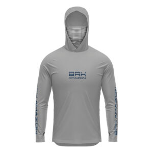 Camisa FusionX Brk Tucunaré Clean Cinza com Capuz e Proteção UV50+