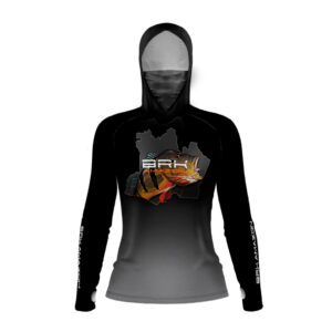 Camisa FusionX Brk Feminina Tucunaré de Olho Vermelho com Capuz e Proteção UV50+