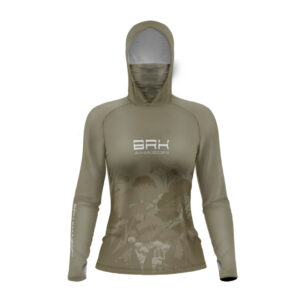 Camisa FusionX Brk Feminina Amazon Florest Marrom com Capuz e Proteção UV50+