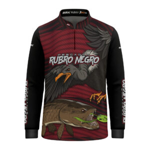 Camisa de Pesca Infantil Brk Pescador Rubro Negro Traíra com UV50+
