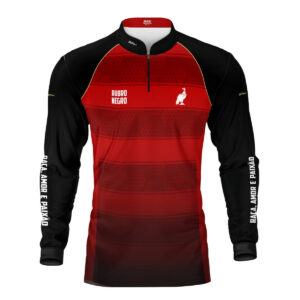 Camisa Brk Rubro Negro Listras Vermelhas com Proteção UV50