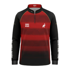 Camisa Infantil Brk Rubro Negro Listras Vermelhas com Proteção UV50