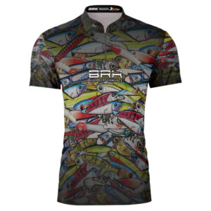Camiseta de Pesca Brk Iscas Artificiais Coloridas com Proteção Solar UV50+