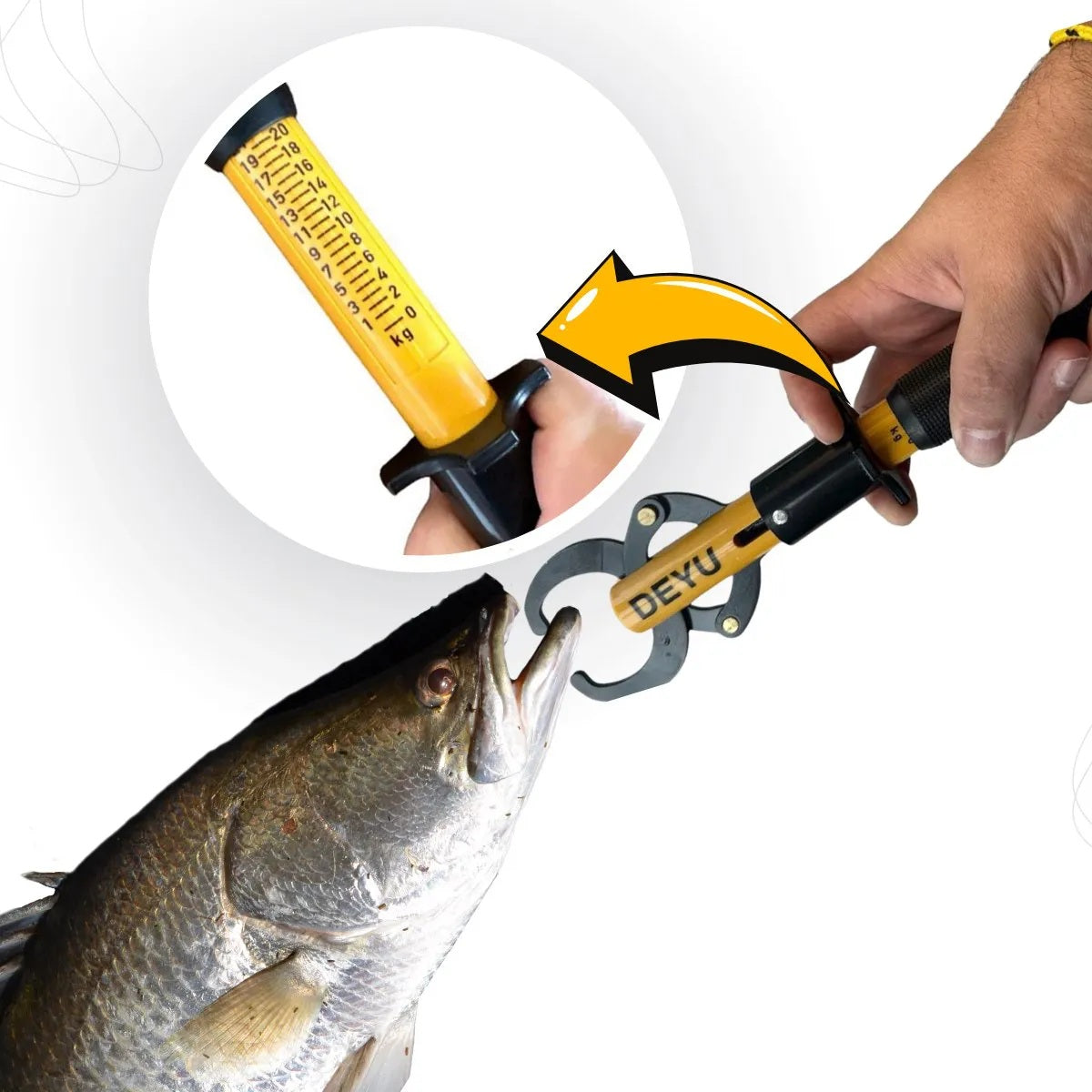 Alicate Pega Peixe de Contenção Pesca Com Balança Até 21Kgs Deyu DY-01 - Imagem 7